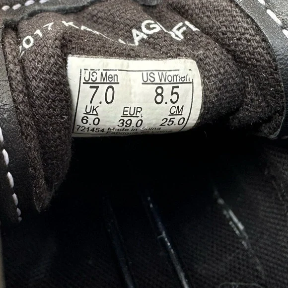 VANS X KARLD LAGERFELD Old SKool Laceless Black Leather Sneakers, Size 8.5W/7 M - Picture 3 of 4